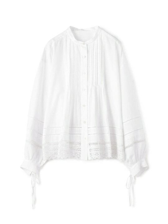 楽天市場】【SALE／40%OFF】コットンレースコンビ ピンタックブラウス 