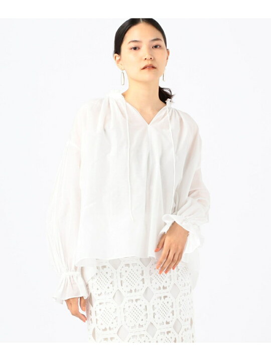 楽天市場】【SALE／40%OFF】シルクコットン ネックギャザーブラウス 