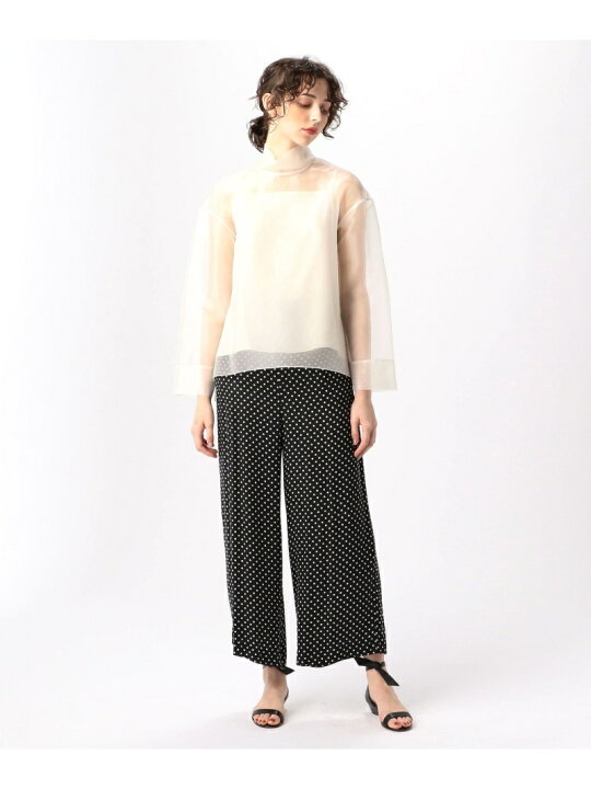 楽天市場】【SALE／40%OFF】シルクオーガンジー ハイネックブラウス 