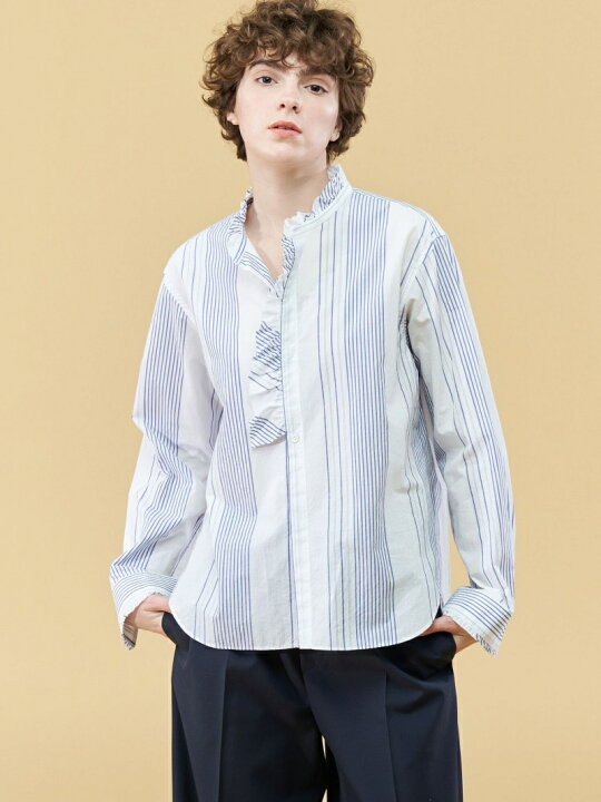 楽天市場】【SALE／30%OFF】コットンサッカー フリルシャツ GALERIE 