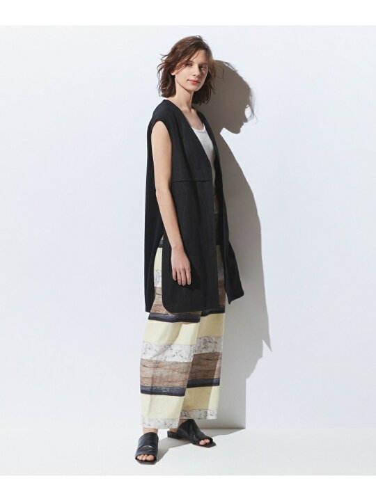 楽天市場】【SALE／40%OFF】リネンファブリックコンビ ロングジレ DES 
