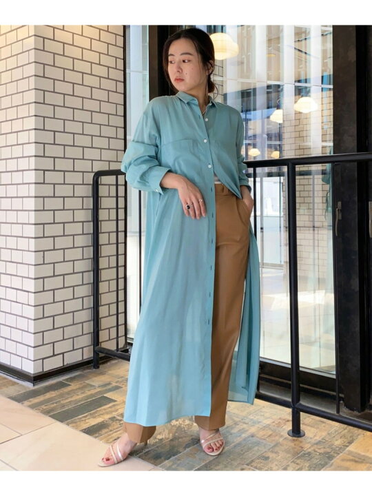 楽天市場】【SALE／50%OFF】パウダリーシルク ロングシャツワンピース 