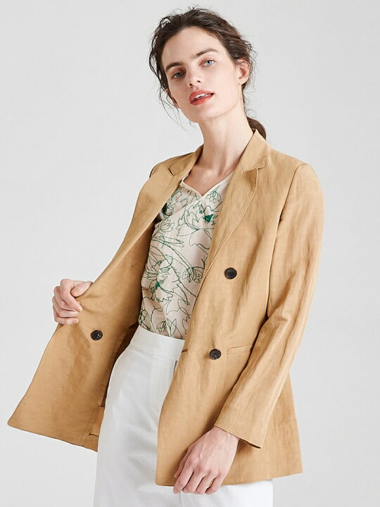 楽天市場】【SALE／30%OFF】コンパクトリネン ダブルブレスト 