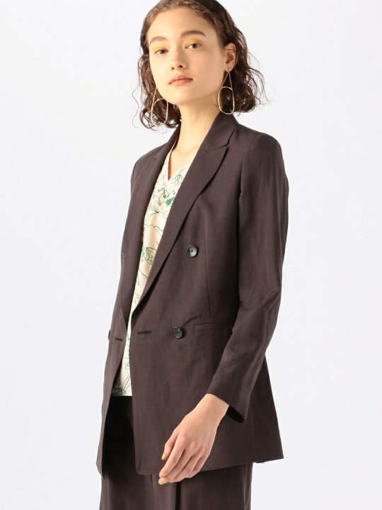 楽天市場】【SALE／30%OFF】コンパクトリネン ダブルブレスト 