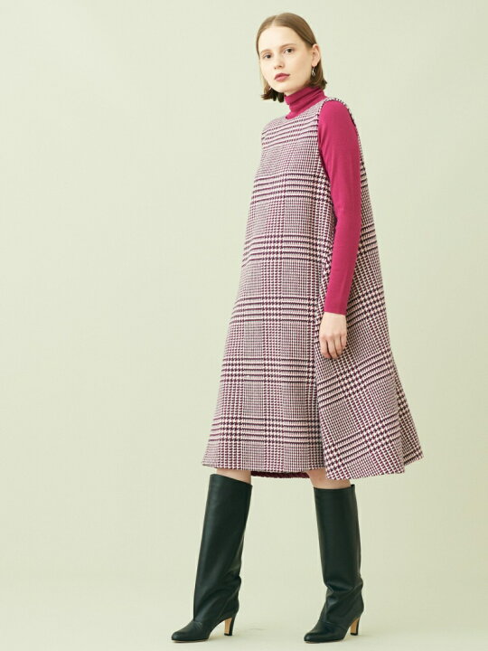 楽天市場】【SALE／30%OFF】ウールラズベリーグレンチェック Vネック 