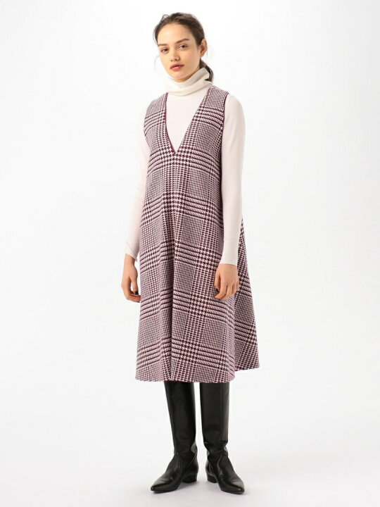楽天市場】【SALE／30%OFF】ウールラズベリーグレンチェック Vネック 