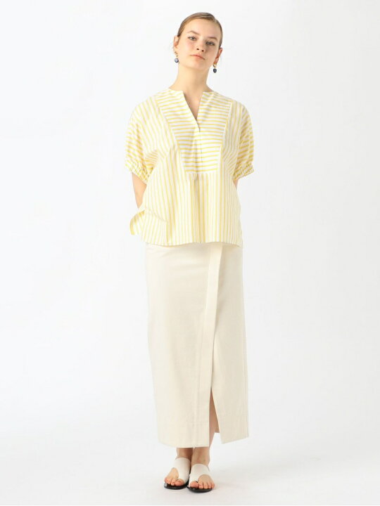 楽天市場】【SALE／40%OFF】ギザコットンストライプ ボザムブラウス 