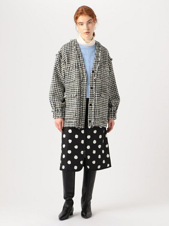 楽天市場】【SALE／30%OFF】ハウンドトゥースツイード ノーカラー 