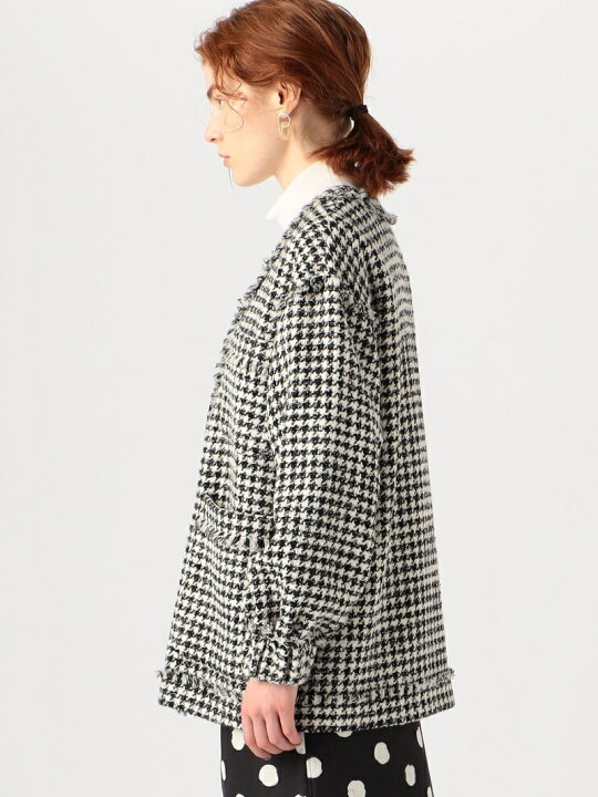 楽天市場】【SALE／30%OFF】ハウンドトゥースツイード ノーカラー 