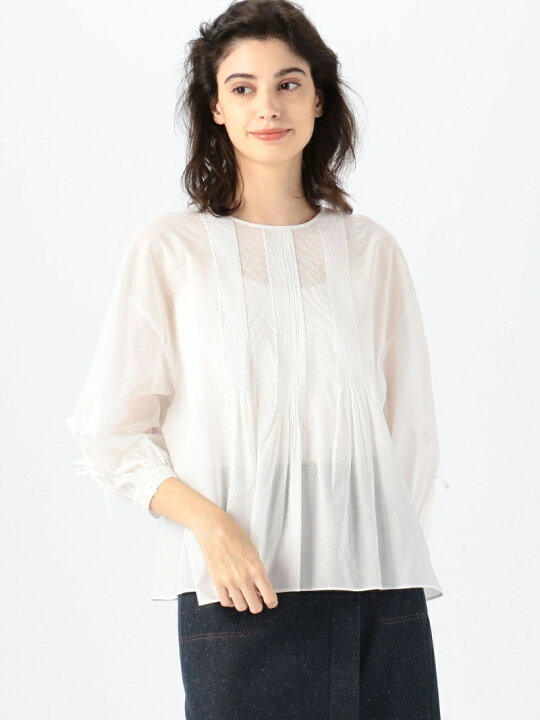 楽天市場】【SALE／30%OFF】コットンローン ピンタックブラウス 