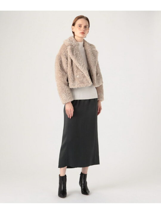 楽天市場】【SALE／40%OFF】HERNO エコファー ダブルブレストショート 