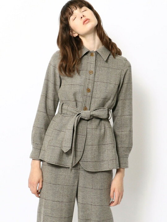 楽天市場】【SALE／50%OFF】ウールヘリンボーンチェック ベルテッド 
