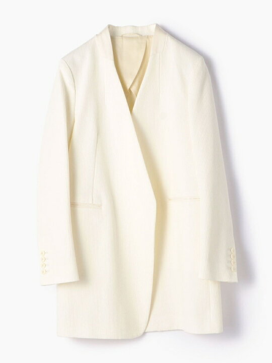 楽天市場】【SALE／40%OFF】コットンピケ ノーカラーロングジャケット 