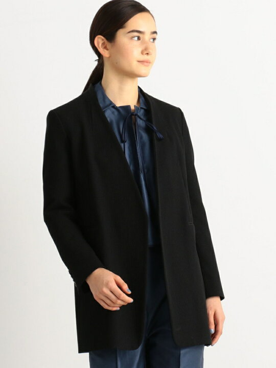 楽天市場】【SALE／40%OFF】コットンピケ ノーカラーロングジャケット 
