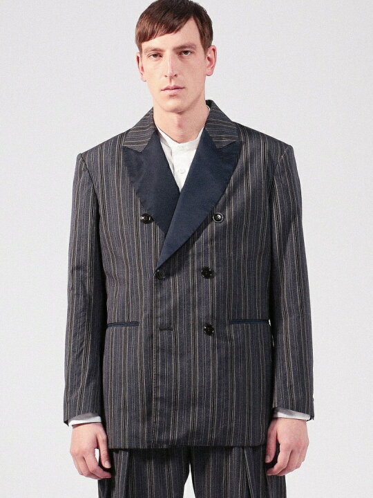 楽天市場】【SALE／50%OFF】ウールコットンストライプ 6Bダブル 