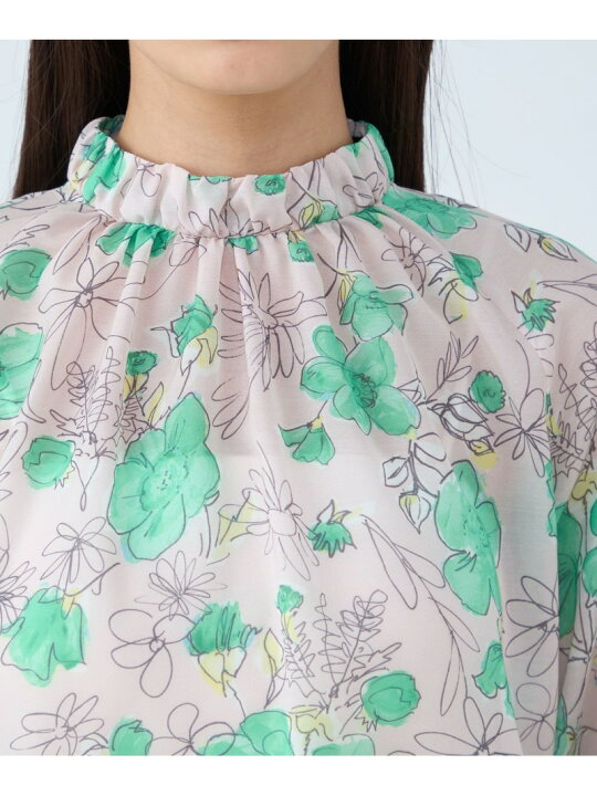 楽天市場】【SALE／40%OFF】アネモネプリント ギャザースタンドカラー 