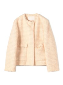 【SALE／40%OFF】ミックスヤーンツイード ノーカラージャケット Ballsey トゥモローランド ジャケット・アウター テーラードジャケット・ブレザー ベージュ ネイビー【RBA_E】【送料無料】[Rakuten Fashion]