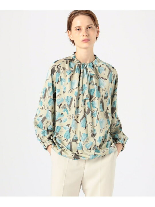 楽天市場】【SALE／30%OFF】ブーゲンビリアプリント ボウタイギャザー 
