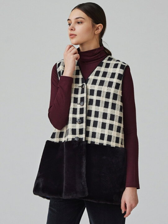 楽天市場】【SALE／30%OFF】タッタ-シェパード ファーペプラムジレ 