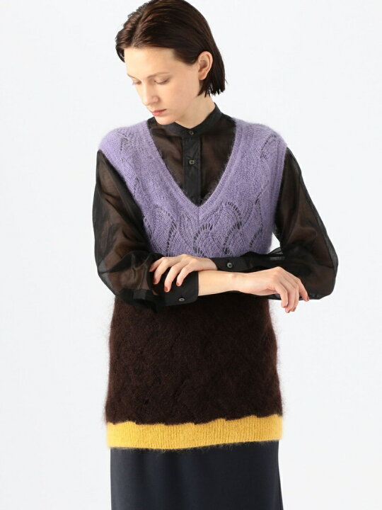 楽天市場】【SALE／40%OFF】モヘヤ カラーブロックニットベスト BACCA 
