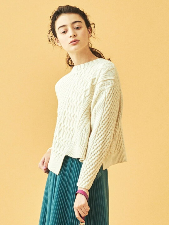楽天市場】【SALE／30%OFF】ウールナイロンケーブル アシンメトリー 