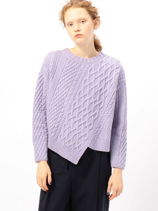 楽天市場】【SALE／30%OFF】ウールナイロンケーブル アシンメトリー 