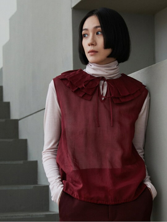 楽天市場】【SALE／40%OFF】ルコットンオーガンジー フリルカラー 