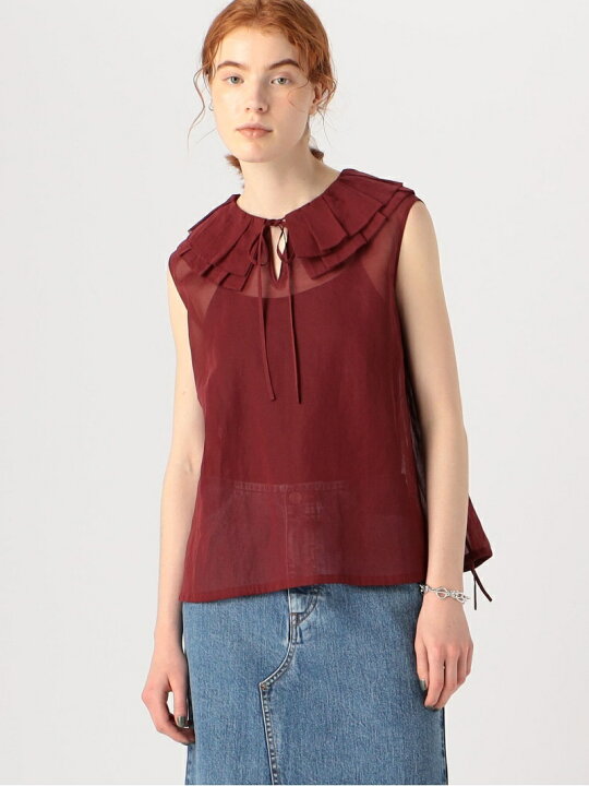 楽天市場】【SALE／40%OFF】ルコットンオーガンジー フリルカラー 