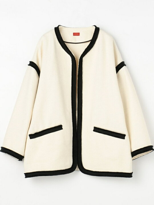 楽天市場】【SALE／40%OFF】コットンナイロンツイード ノーカラー 