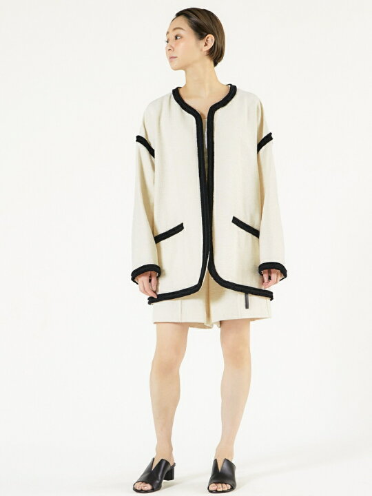 楽天市場】【SALE／40%OFF】コットンナイロンツイード ノーカラー 