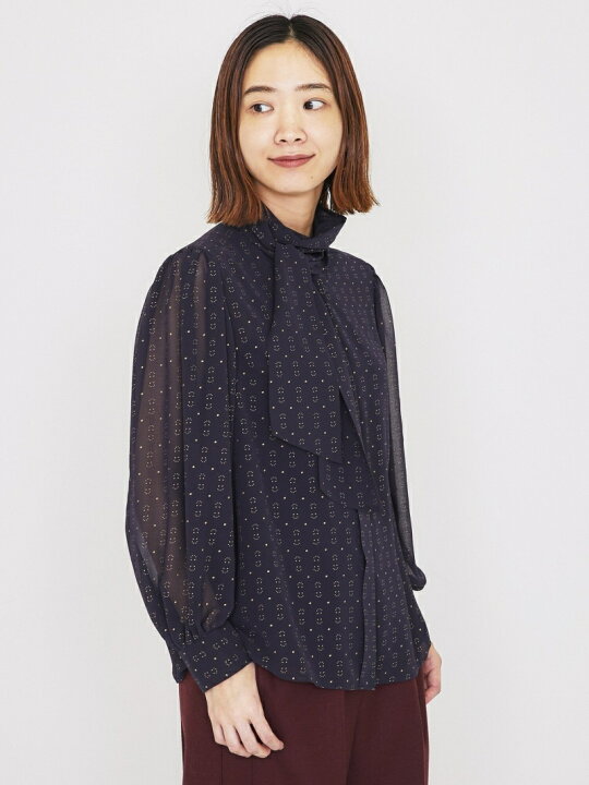 楽天市場】【SALE／40%OFF】フォイルドットプリント ボウタイブラウス 