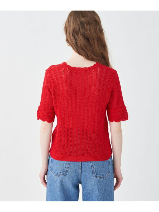楽天市場】【SALE／40%OFF】レーシーニット ハーフスリーブプル 