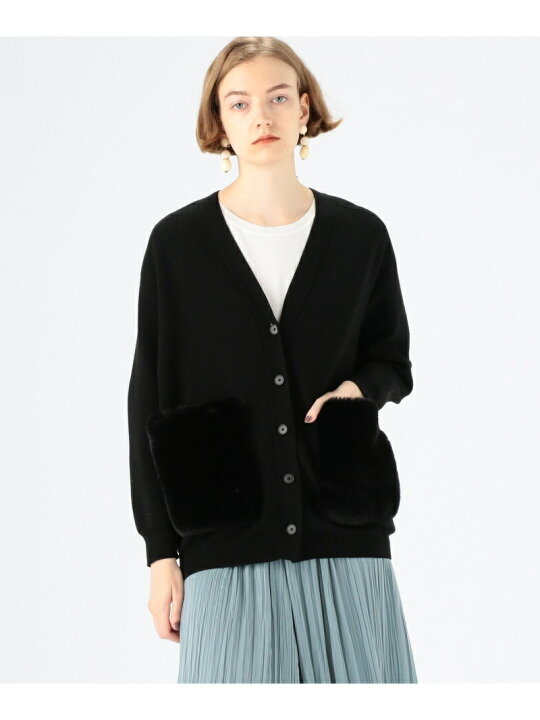 楽天市場】【SALE／40%OFF】ミラノリブ ポケットファーカーディガン 