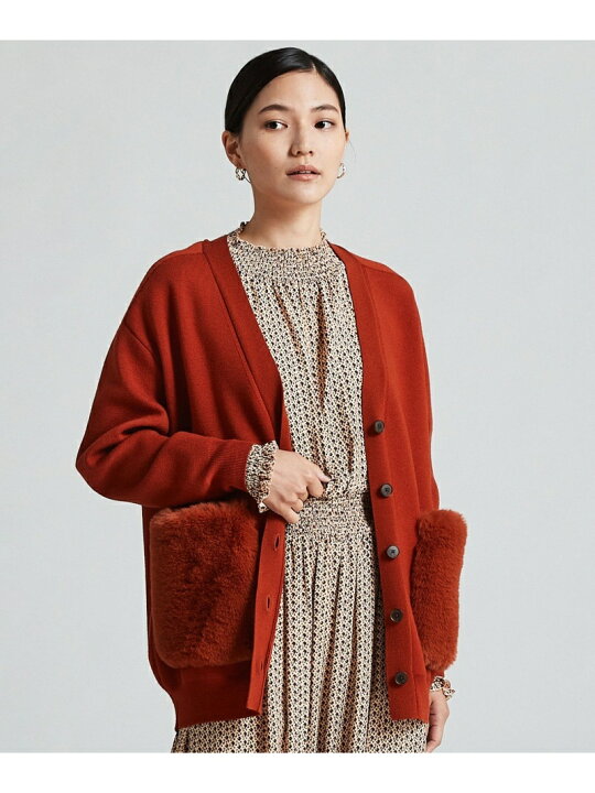 楽天市場】【SALE／40%OFF】ミラノリブ ポケットファーカーディガン 