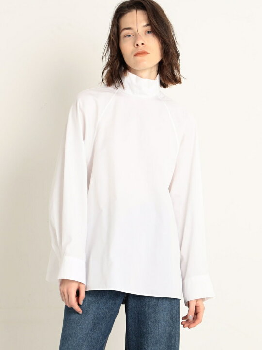 楽天市場】【SALE／40%OFF】コットングログラン ハイネックブラウス 