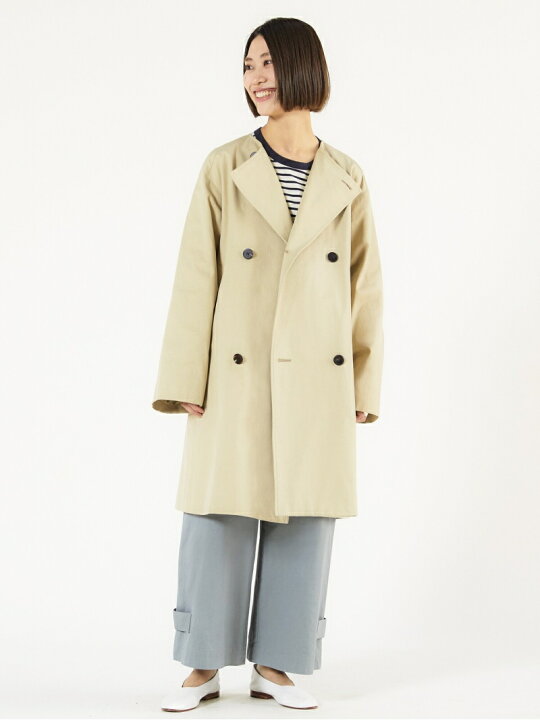 楽天市場】【SALE／30%OFF】ドライコットンツイル ノーカラーコート 