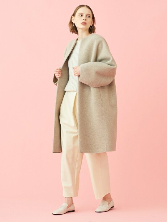 楽天市場】【SALE／30%OFF】ウールカシミヤダブルフェイス ノーカラー  
