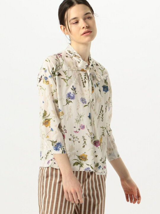 楽天市場】【SALE／30%OFF】バードフラワープリント ボウタイブラウス 
