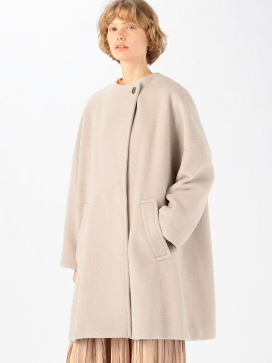 楽天市場】【SALE／40%OFF】ウールアルパカシャギー ノーカラーコート 