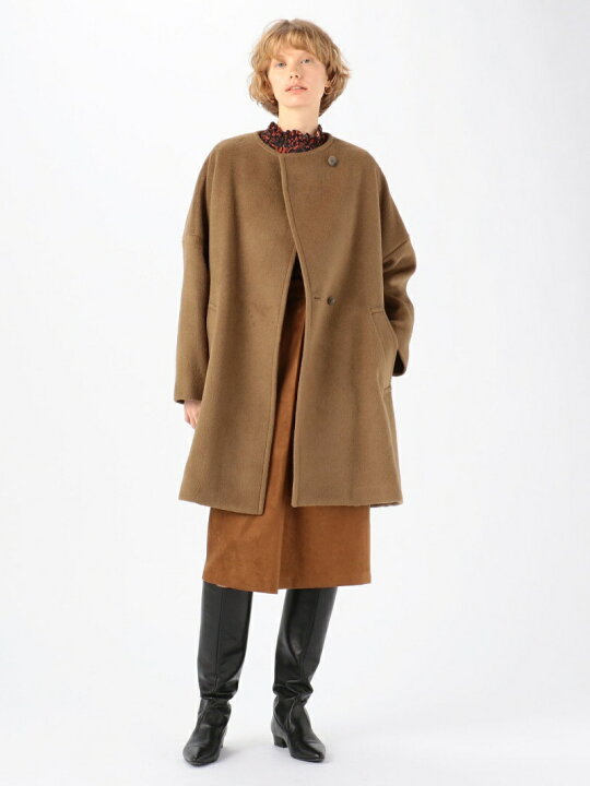 楽天市場】【SALE／40%OFF】ウールアルパカシャギー ノーカラーコート  