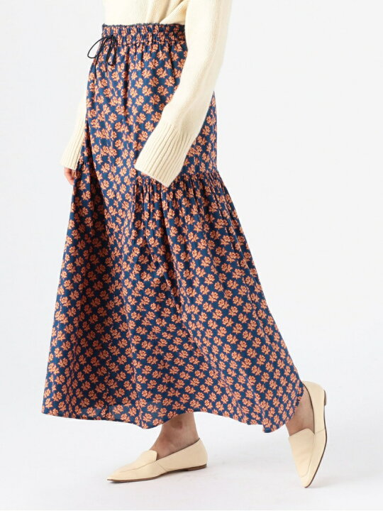 楽天市場】【SALE／50%OFF】コットンリバティプリント ギャザーマキシ 