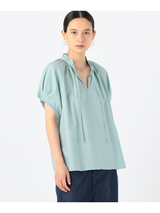 楽天市場】【SALE／30%OFF】プロセスドコットン ネックフリルブラウス 