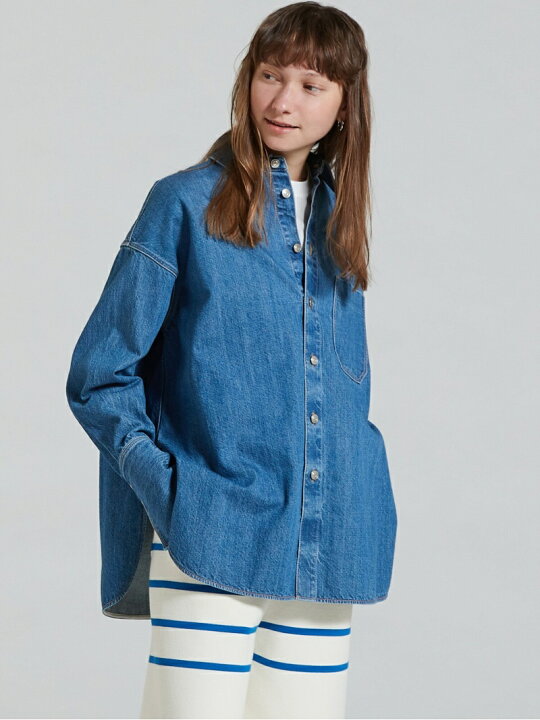 楽天市場】【SALE／30%OFF】コットンデニム オーバーサイズドシャツ 