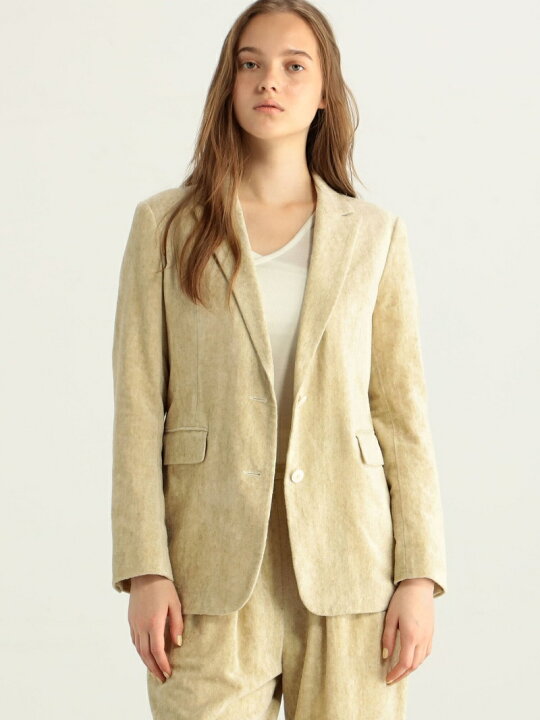 楽天市場】【SALE／50%OFF】コットンリネンベルベット 2Bジャケット 