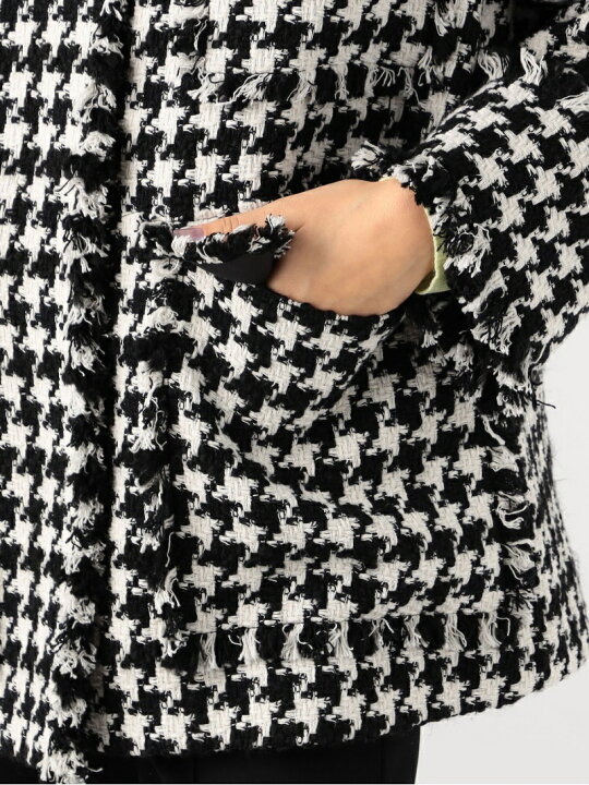 楽天市場】【SALE／40%OFF】ハウンドトゥースツイード フリンジ 