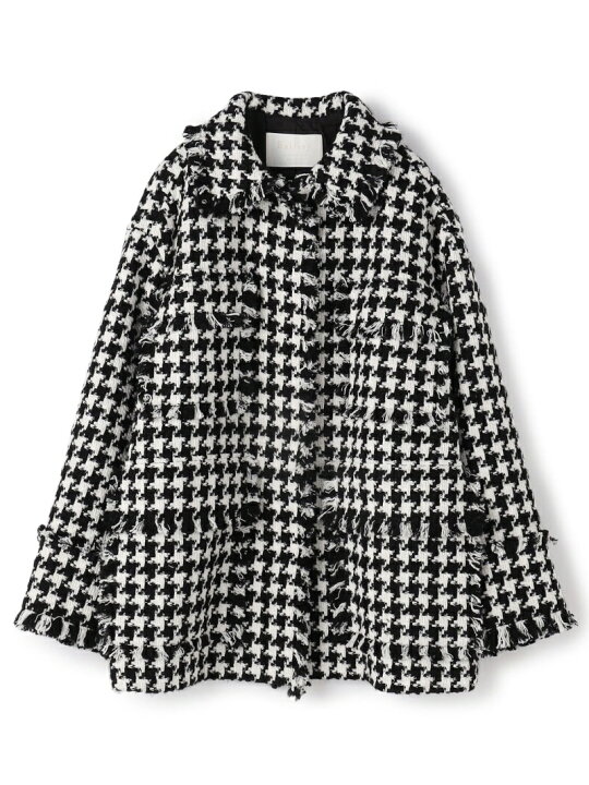 楽天市場】【SALE／40%OFF】ハウンドトゥースツイード フリンジ 