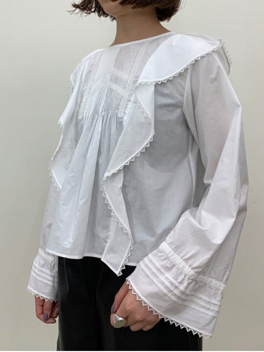 楽天市場】【SALE／40%OFF】コットンオーガンジー フリルブラウス 