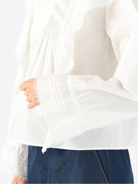 楽天市場】【SALE／40%OFF】コットンオーガンジー フリルブラウス 