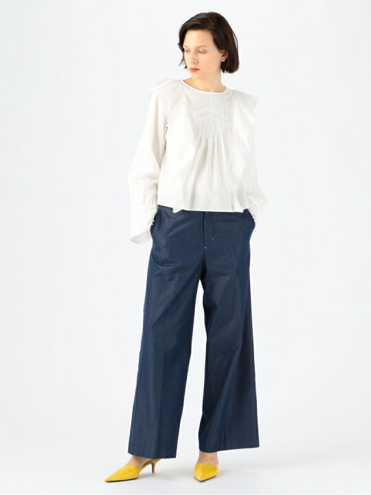 楽天市場】【SALE／40%OFF】コットンオーガンジー フリルブラウス 