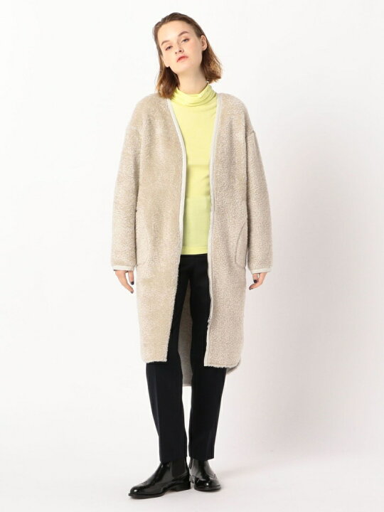 楽天市場】【SALE／30%OFF】ボア ノーカラーロングコート MACPHEE  